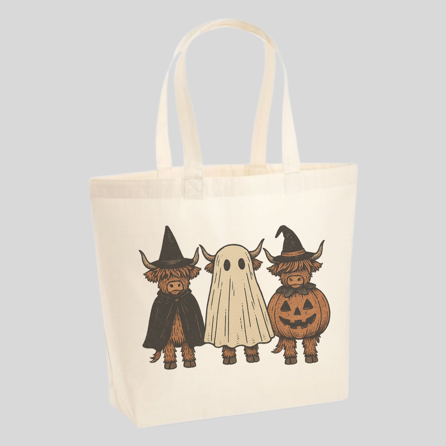 Halloween Highland Cows Tote