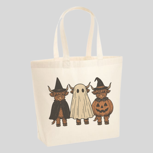 Halloween Highland Cows Tote