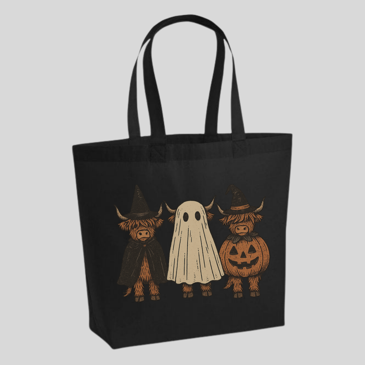 Halloween Highland Cows Tote