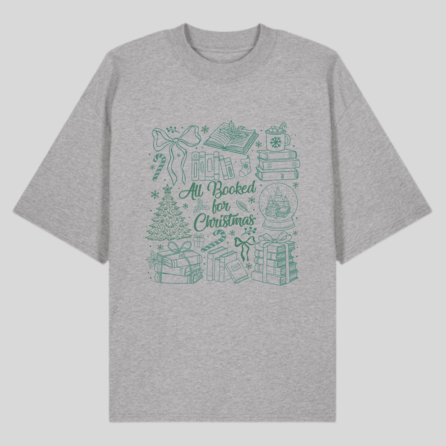 All Booked For Christmas Green Shirt