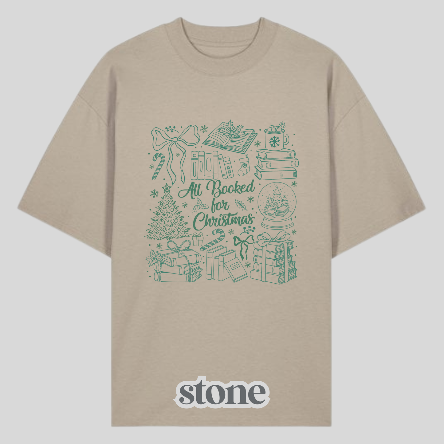 All Booked For Christmas Green Shirt