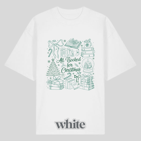 All Booked For Christmas Green Shirt